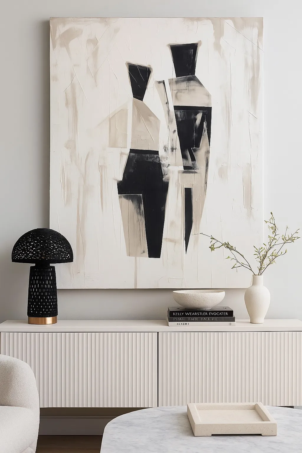 A vibrant abstract contemporary painting titled Silent Figures I